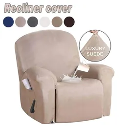 Suede All-inclusive Recliner Chair Cover Stretch Chair Waterproof Non-slip Slipcover Dustproof Massage Sofa Chair Seat Protector 2258B