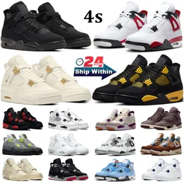 Sapatos de Basquete 4 4s Jumpman Homens Mulheres Sapatilhas Vermelho Cimento Trovão Militar Gato Preto Momentos Congelados Sail University Blue Mens Treinadores Esportes Ao Ar Livre