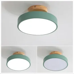 Ceiling Lights Nordic Pendant Macaron LED Round Solid Wood Lamps For Kitchen Island Restaurant Home Decor