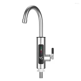 Kitchen Faucets 3000W 220V Instant Electric Water Heater Stainless Steel Faucet Tankless LED Digital Display Heating Tap For Bathroom &