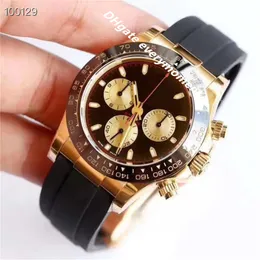 JHF Factory Ceramic Watch 40mm Automatic Mechanical ETA7750 Movement Timer Men's Watches 904L Sapphire Glow Rubber Band Waterproof Wristwatch-2