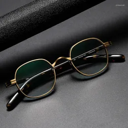 Sunglasses Frames Handmade Plate Pure Titanium Glasses Frame Men 2023 Designer Eyeglasses Women Fashion Retro Eyewear Flat