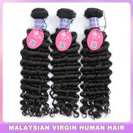 Malezyjskie włosy 100% fala głębokiej splot ludzkie włosy wiązki naturalny kolor Virgin Raw Hair Extensions Queen Hair Oficjalny sklep