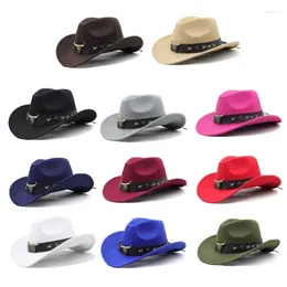 Basker vintage country western fedora hatt cowgirl leathers band för party po props headwaer gåvor