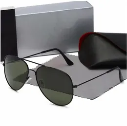 Designer aviator 30r Occhiali da sole per uomo Rale Ban occhiali Donna Protezione UV400 Tonalità Lenti in vero vetro Montatura in metallo dorato Guida Pesca Sunnies con scatola originale