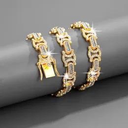 Cuban link chain colar pulseiras hip hop diamante ouro prata rapper correntes mulheres jóias de luxo para homens mulheres