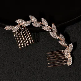 Hårklämmor Barrettes Bröllopstillbehör Pannband för kvinnor Alloy Head Chain Elegant Rhinestone Handgjorda brud Jewelryhair