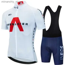 Kolarskie koszulki Zestawy odzieży MTB Męskie kombinezon rowerowy Jersey Jersey Ineos Jerseys Pants Strój Set Set Sinform Shorts Professional Shirt 2023 Q231107