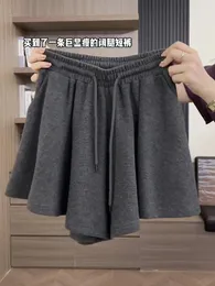 Women's Shorts Pear-shaped Body Slightly Chubby Girls Wear Plus-Size Casual High-Waisted Wide-Leg Half-Body Pleated Culottes Summer Ne