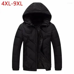 Men's Down 4XL-9XL Winter Jackets Double Side Wear Big Size Parkas Mens Hooded Thick Warm Cotton Snow Coat Jaqueta Masculina Inverno W12