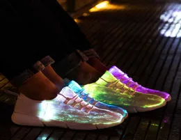 Size2546 Fiber Optic Fabric Light Up Shoes 11 Colors Flashing Teenager Girlsboys Usb Rechargeable Luminous Sneakers with Light Q8212227