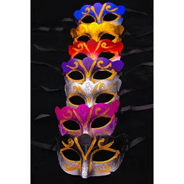 Party Masks Promotion Selling Mask med Gold Glitter Venetian Unisex Sparkle Masquerade Mardi Gras Drop Delivery Home Garden Festive DH28G