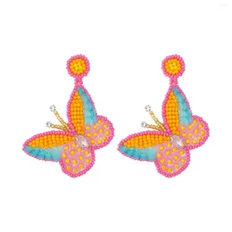 Dangle Earrings Butterfly Beaded - Boho Embellished Sequins Spring Statement Jewelry & Seed Bead Accessories