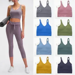 2023 NEW Lu-088 women Sports Yoga Bra Sexy Tank Top Tight Yoga Vest With Chest Pad No Buttery Soft Athletic Fitness Clothe Custom LL Logo