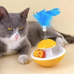 猫のおもちゃミミお気に入りの面白い自分を楽しませるペット子猫の小さなベルフェザータンブラー