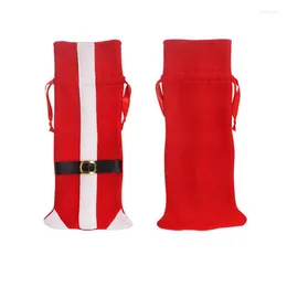 Christmas Decorations Wine Bottle Bag Merry Red Covers With Belt Xmas Dinner Party Decor Festival Cubierta Del Vino