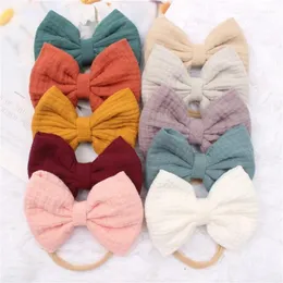 Hair Accessories Baby Gauze Headband Children's Large Bow Cotton Elastic Without Holding