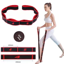 Widerstandsbänder 8 Grid Yoga Pull Strap Belt Elastic Stretching Fitness Gymnastik Trainingsseil Pilates Home Gym Workout Frauen