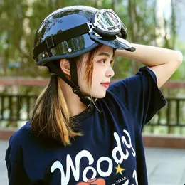 Motorcycle Helmets Retro Helmet Safety For Moto Men Pilot Half Face Women's