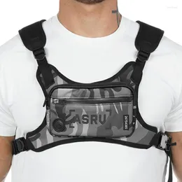 Outdoor Bags Running Chest Rig Bag Men Hip Hop Streetwear Waist Tactical Vest Pack Mobile Phone Holder Multifunction Fitness Sports