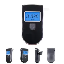Ny digital andedräkt alkoholtestare Breathalyzer med LCD Dispaly med 5 munstycken Polis Alkoholparkering Breathalyser