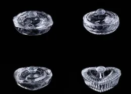 Unhas artes de cristal de vidro dappen prato tigela xícara com tampa líquido glitter pó ferramentas de unhas de caviar8846386