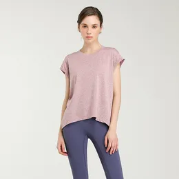 LU LU LEMONS Yoga LL Manica corta da donna Camicetta allentata Donna Palestra T Shirit Bella schiena Top Allenamento Abbigliamento sportivo casual Estate ops