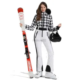 Andra idrottsartiklar Kvinnor och mäns skiddräkt snowboardkläder vuxna overall vinter isnö tät montering bodysuit jumpsuits 15k hkd231106