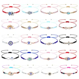 Charme pulseiras escolha de todos os maus olhos pulseira 7 nó protetor sorte corda kabh proteção para mulheres homens família gota entrega amr6t