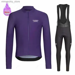 Maglia da ciclismo Imposta Nuovo 2023 Pns Team Abbigliamento da ciclismo invernale Maglia lunga Seve Set Termico Fece MTB Bicyc Abbigliamento da corsa Uomo Bike Uniform Suit Q231107