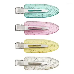 헤어 액세서리 6cm Clear Crystal Girl Hairpin Duckbill Bangs Clip Baby Colorful Glitter Pin Sparkle Style