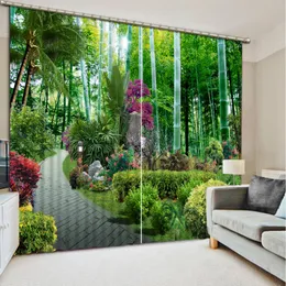 Verdunkelungsvorhänge für Schlafzimmer, grüner Wald, 3D-Vorhang, Heimdekoration, dekorative Heimdekoration