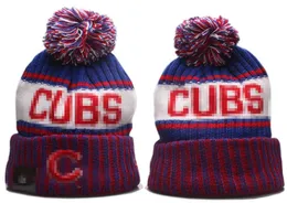 Cubs Valuies Chicago Bobble Hats Baseball Ball Caps 2023-24 Projektant mody Bucket Hat Chunky Knit Faux PO Beanie Świąteczny sport sportowy kapelusz A2