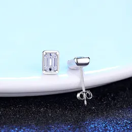 Boucles d'oreilles à tige en argent Moissanite S925 pour femmes européennes, bijoux à la mode, géométrie diamant, boucles d'oreilles de haute qualité pour femmes, fête de mariage, cadeau de saint-valentin SPC