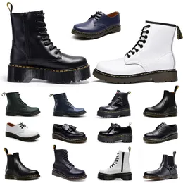 부츠 Doc Martens 디자이너 Mens 여성 럭셔리 스니커 트리플 블랙 화이트 클래식 발목 짧은 부츠 겨울 눈 야외 따뜻한 신발