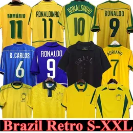 2000 2002ブラジルスサッカージャージ1957レトロシャツカルロスロマリオロナウジーニョ2004 Camisa de Futebol 94 95 Brazil 91 93 Rivaldo Adriano Joelinton 1988 1994 1998 2006