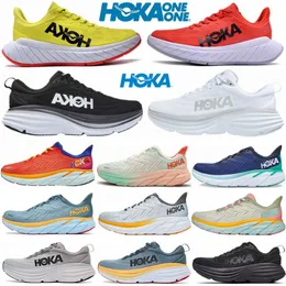 Hoka One Bondi 8 Running Shoes Carbon x 2 Athletic Clifton 8 Gerfy Training Sneakers on Cloud Blue Women Mens Highway Marathon Hokas Shoe Sports Trainers