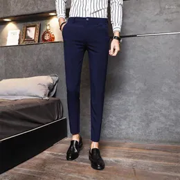 Abiti da uomo 2023 Pantaloni da abito formale da uomo Solido di alta qualità Business Fashion Casual Slim Fit Pantaloni alla caviglia Abbigliamento Abito H100