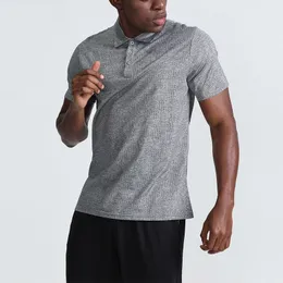 Lu Align Lemon LL Sports Men's Polo Shirt Mens snabb torr svett-wicking Top Men Workout Short Sleeve Gym Jogger 2024