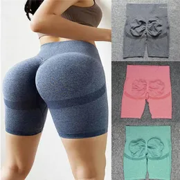 Kvinnors shorts Hög midja Sports Gym Summer Seamless Push Up Short Leggings for Cykling 2023 Slim Fitness