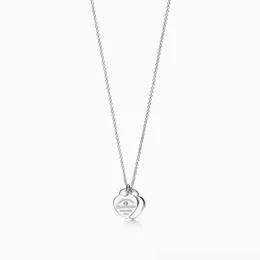 Дизайнерское ожерелье Tiffany Классический браслет Tiffany S925 из стерлингового серебра с двойной пластиной и капельным клеем Ожерелье в форме сердца с бриллиантовым покрытием Tiffanyset Fashion 3 69