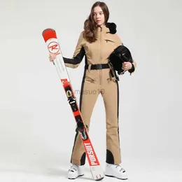 Inne artykuły sportowe 2024 Zimowy jednoczęściowy garnitur narciarski zagęszczony termiczny kombinezon snowboardowy JUSZCZES SKUTY SKLITACJI SKITEK SET STATUNEK Wind Wodoodporny HKD231106