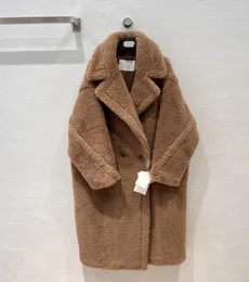 Миланский подиум, женские шерстяные пальто 2023, новые зимние пальто с воротником с лацканами и длинными рукавами, брендовые пальто в том же стиле, женские дизайнерские топы 1106-2
