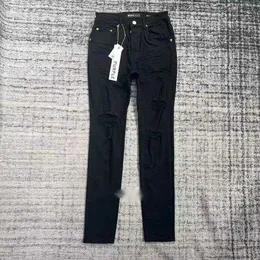 Lila Jeans für Herren, gestapelt für Hip Hop, Reißverschluss, Lochwaschung, Jeanshose, Retro, zerrissene Faltnähte, Herrendesign, Motorradfahren, coole, schmale Hose 2938