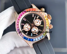 Luxury Watch Ceramic Chronograph 116598 40mm ETA7750 Movement Automatic Mechanical Men's Watches Rubber Band 904L Sapphire Watertproof Rainbow Wristwatch