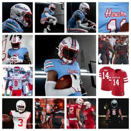 Maglia da calcio NCAA Houston Cougars 50 Tyler Johnson 44 Aaron Willis 22 Mikal Harrison-Pilot 2 Matthew Golden 31 Latrell McCutchin 72 Tank Jenkins 71 Jaylen Garth