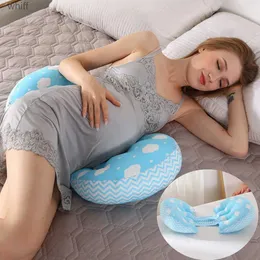 Oreillers de maternité oreiller de grossesse en forme de U oreiller de couchage latéral soutien lombaire du dos cadeau pour femme enceinte L231106