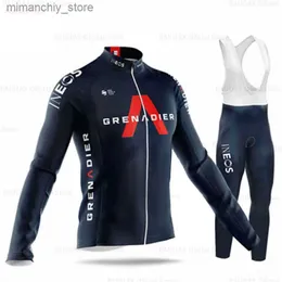 Conjuntos de camisa de ciclismo INEOS Granadier 2023 Long Seve Conjuntos de ciclismo Roupas Bicyc Breathab Mountain Cycling Roupas Ternos Ropa Ciclismo Verano Q231107