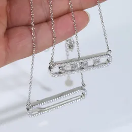 Personalisierte DIY 26 Buchstaben A-Z Can Slide Charm Anhänger Halskette mit Seilkette Hip Hop Damen Herren gepflastert 5A Zirkonia BFF Geburtstag Hochzeitsgeschenk Schmuck