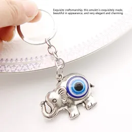 سلاسل المفاتيح Lanyards L Blue Evil Eye -keychain sier lucky elephant key key ring sweat luck charm scarm sign of protection and bessing hangi amzr8